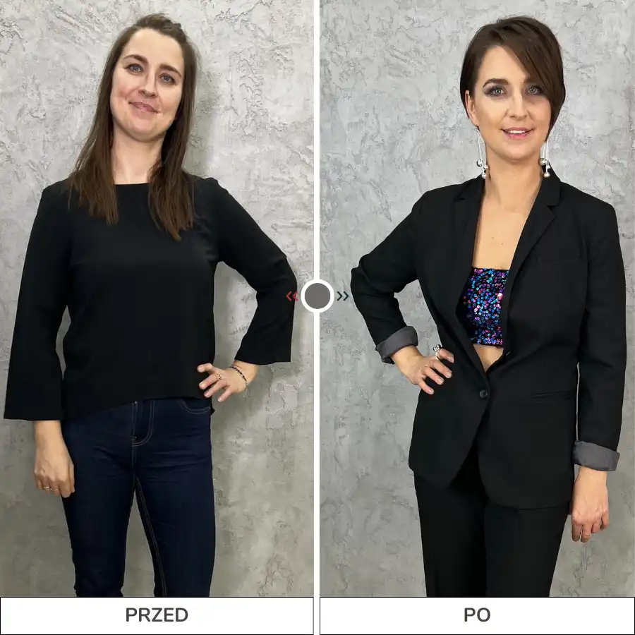 Jak dobrać okulary do trójkątnej twarzy? Trójkątny kształt i idealnie dobrane okulary Agata_analiza kształtu twarzy