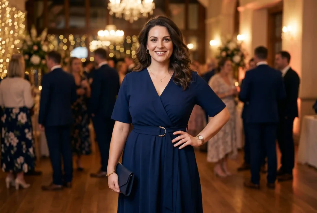 Idealna sukienka na duży biust: modne sukienki na wesele plus size i fason dla puszystych pań z dużym biustem Przygotowano merytoryczny opis dla osób niewidomych, naturalnie wplatając temat akapitu.